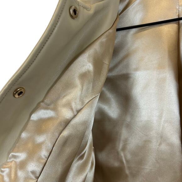 G by Giuliana Black Label Faux Leather Graphic Fringe Jacket Size XS - Picture 9 of 11